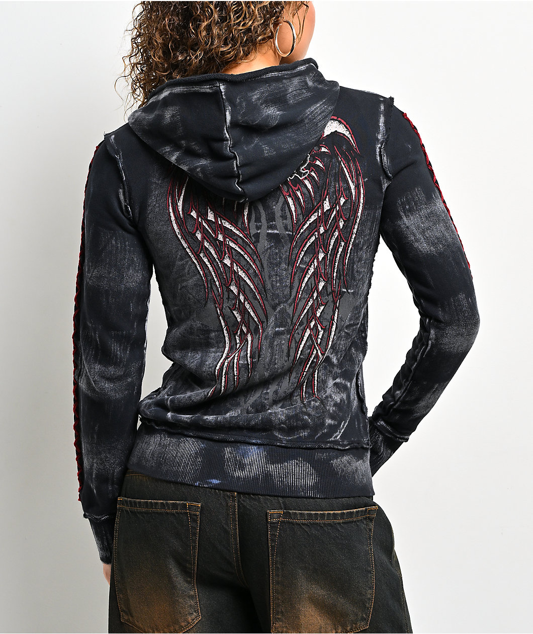 Affliction x Rogue Shaylene Blue Zip Hoodie