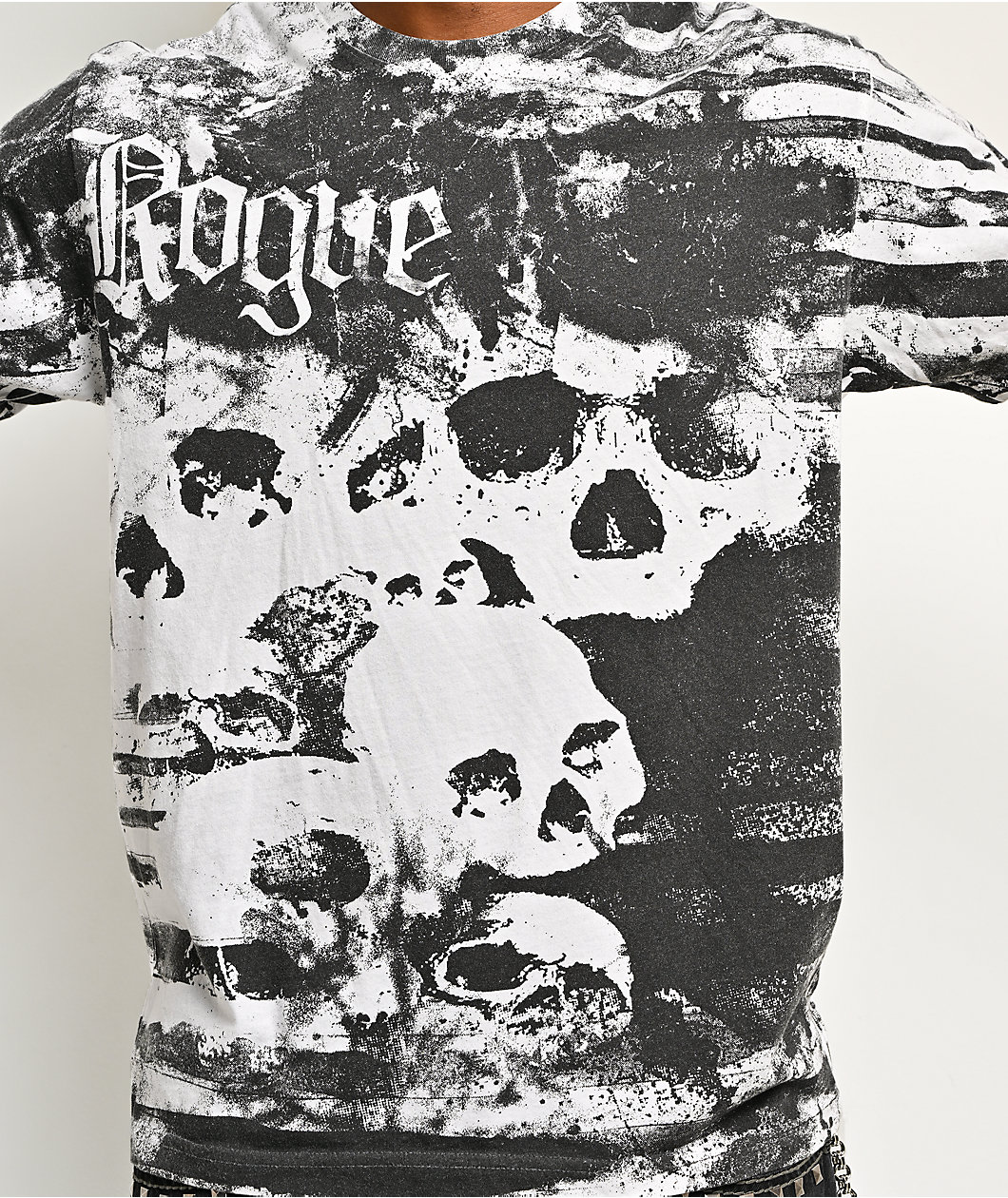 Affliction x Rogue Striped White T-Shirt