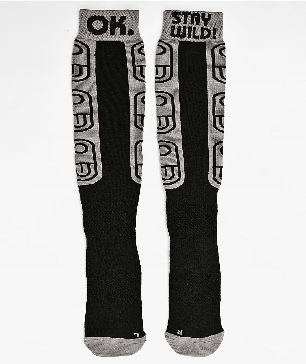 Airblaster Stay Wild Grey Midweight Snowboard Socks