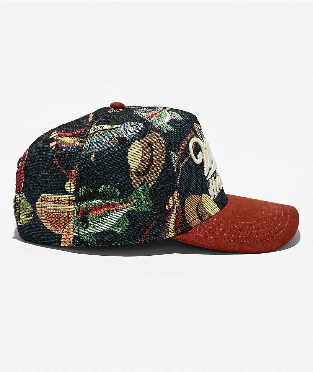 American Needle x Miller High Life Fish Tapestry Red Snapback Hat