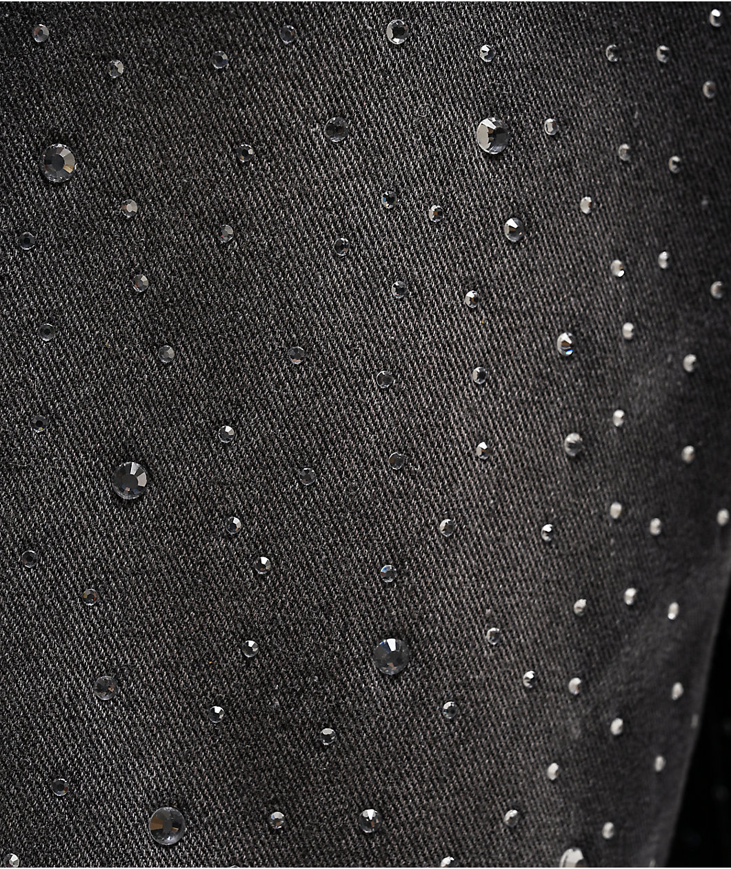 American Stitch Distressed Rhinestone Grey Wash Jeans