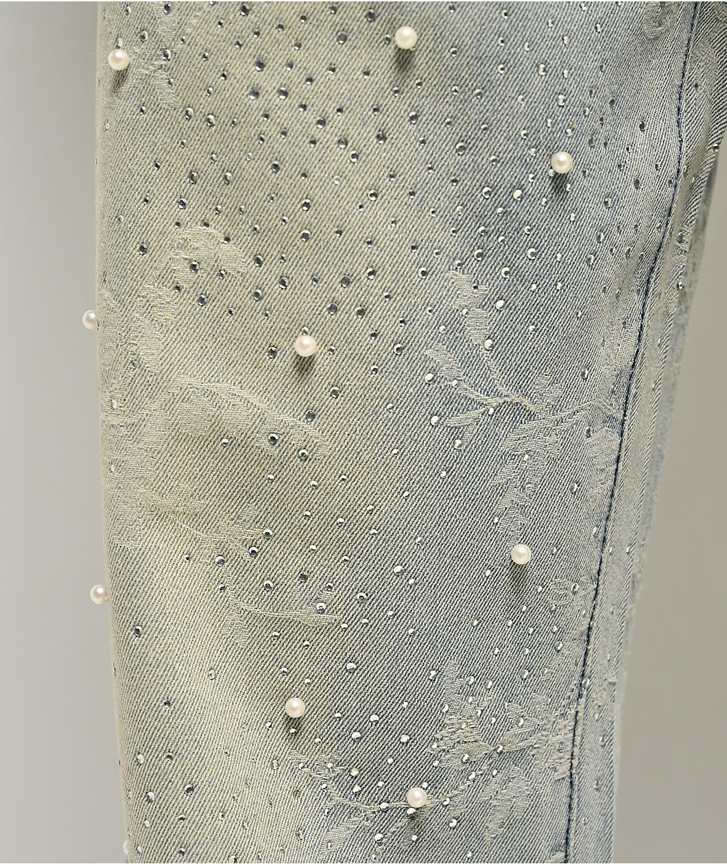 American Stitch Embroidered Print Light Blue Wash Jeans
