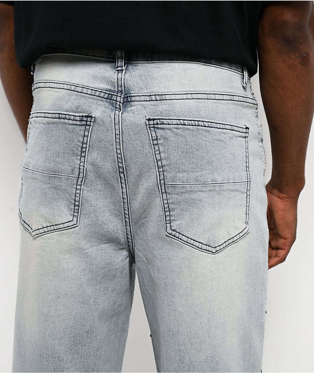 American Stitch Pearl Light Blue Wash Baggy Jeans