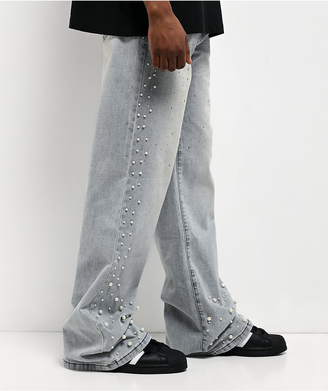 American Stitch Pearl Light Blue Wash Baggy Jeans