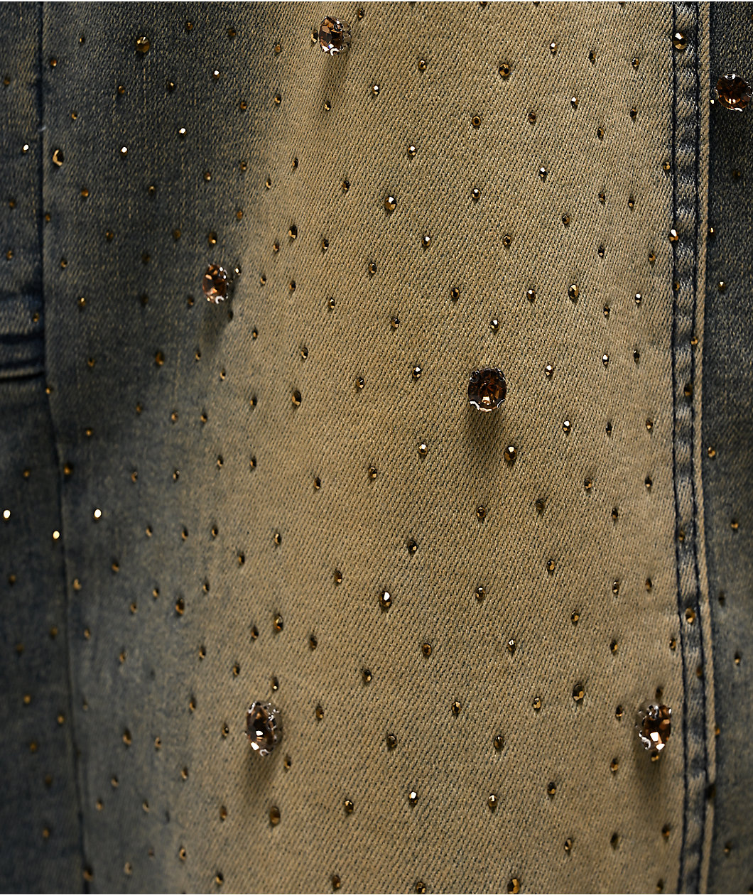 American Stitch Rhinestone Double Knee Blue Wash Carpenter Jeans