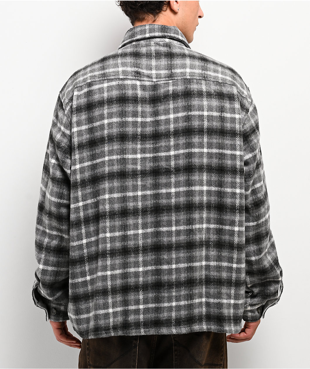 American Stitch Rhinestone Grey Flannel Shirt