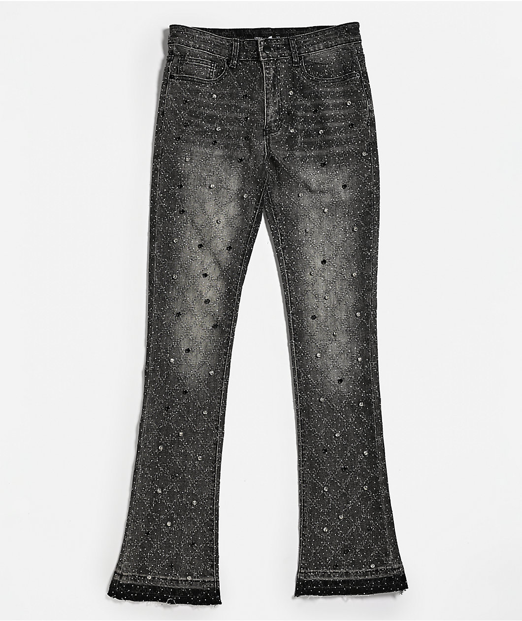 American Stitch Rhinestone Grey Wash Bootcut Jeans