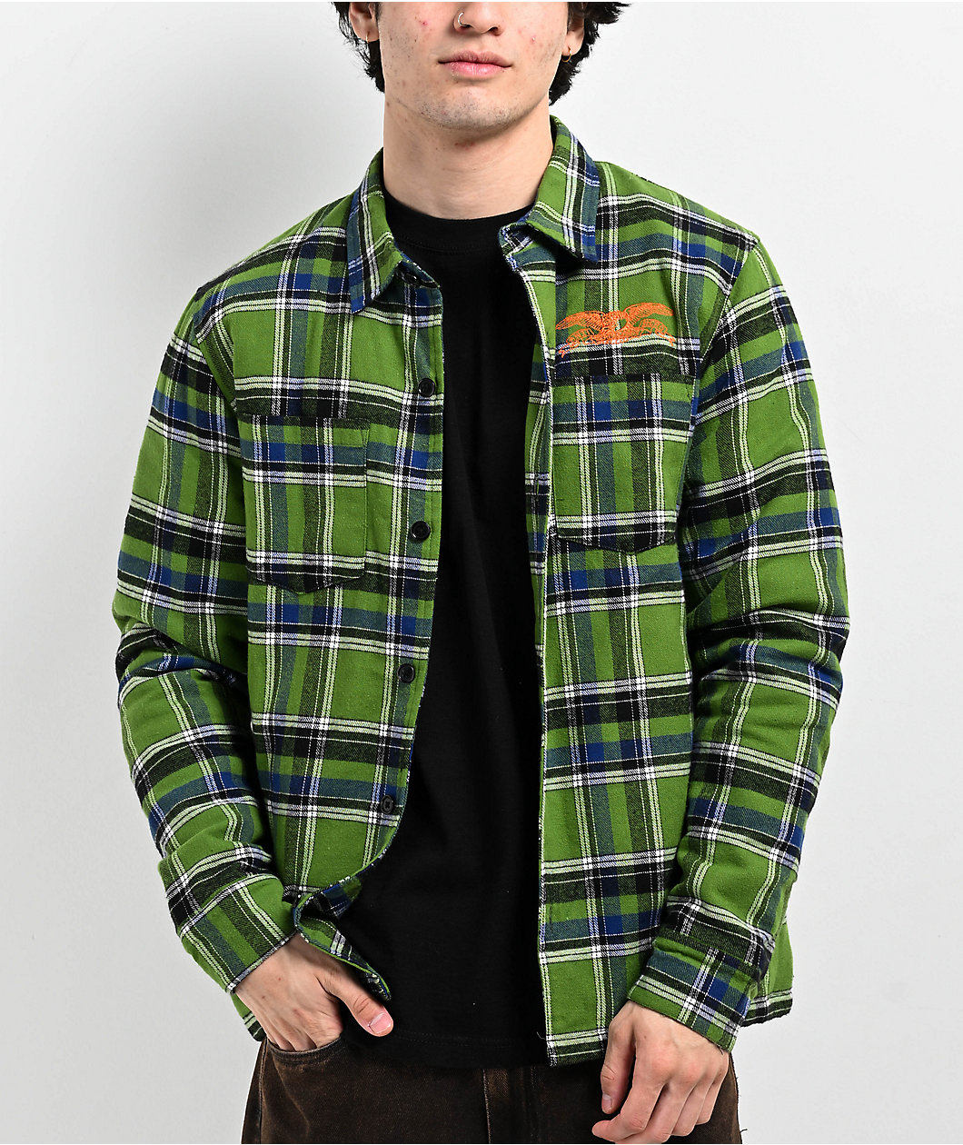 Anti-Hero Eagle Green Flannel Shirt Jacket