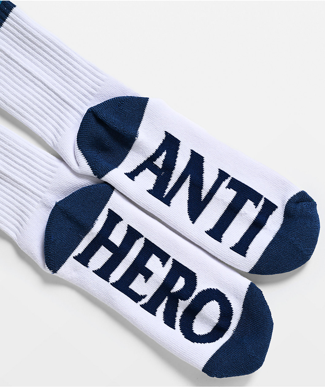 Anti-Hero Flushable White & Navy Crew Socks