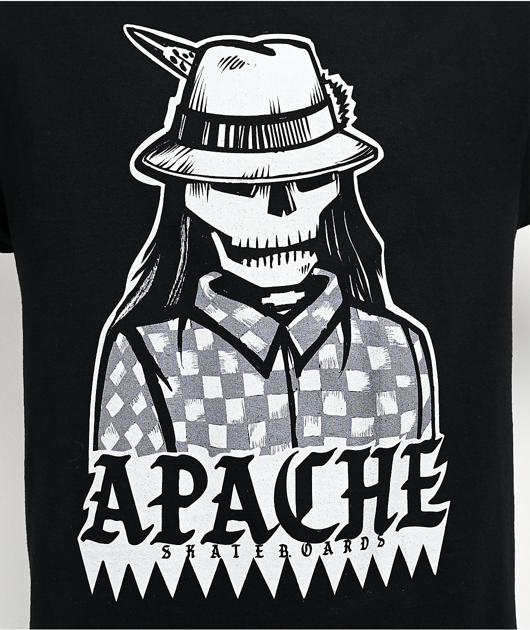 Apache Skull Face Black T-Shirt