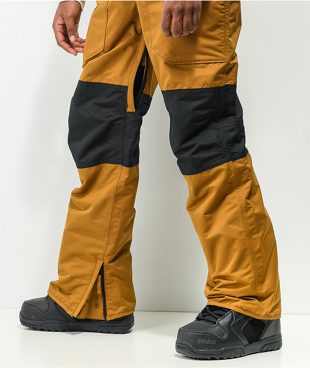 Aperture Jibbed Brown & Black Bib Snowboard Pants
