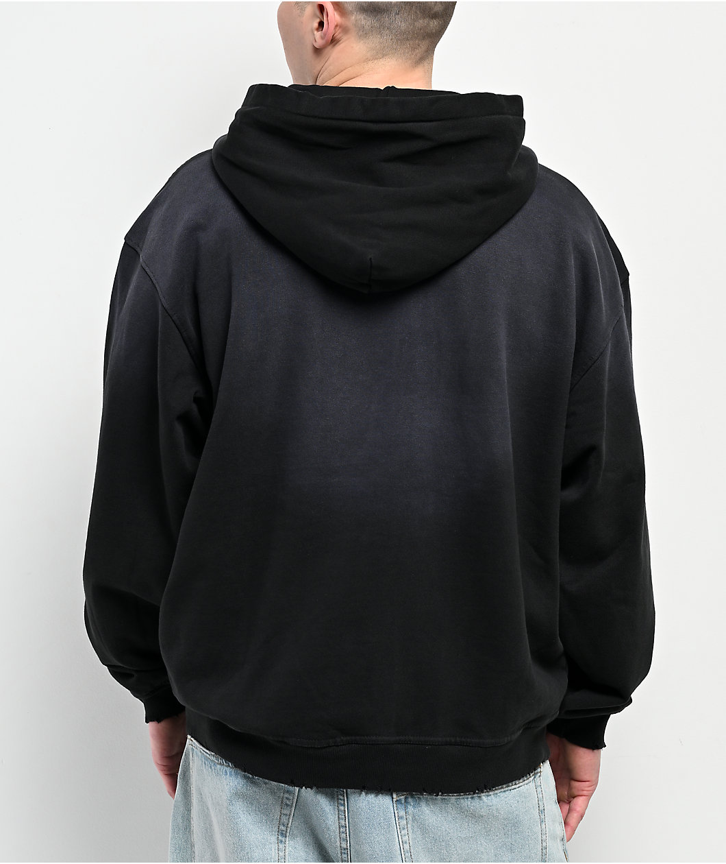 April A Logo Black Wash Zip Hoodie