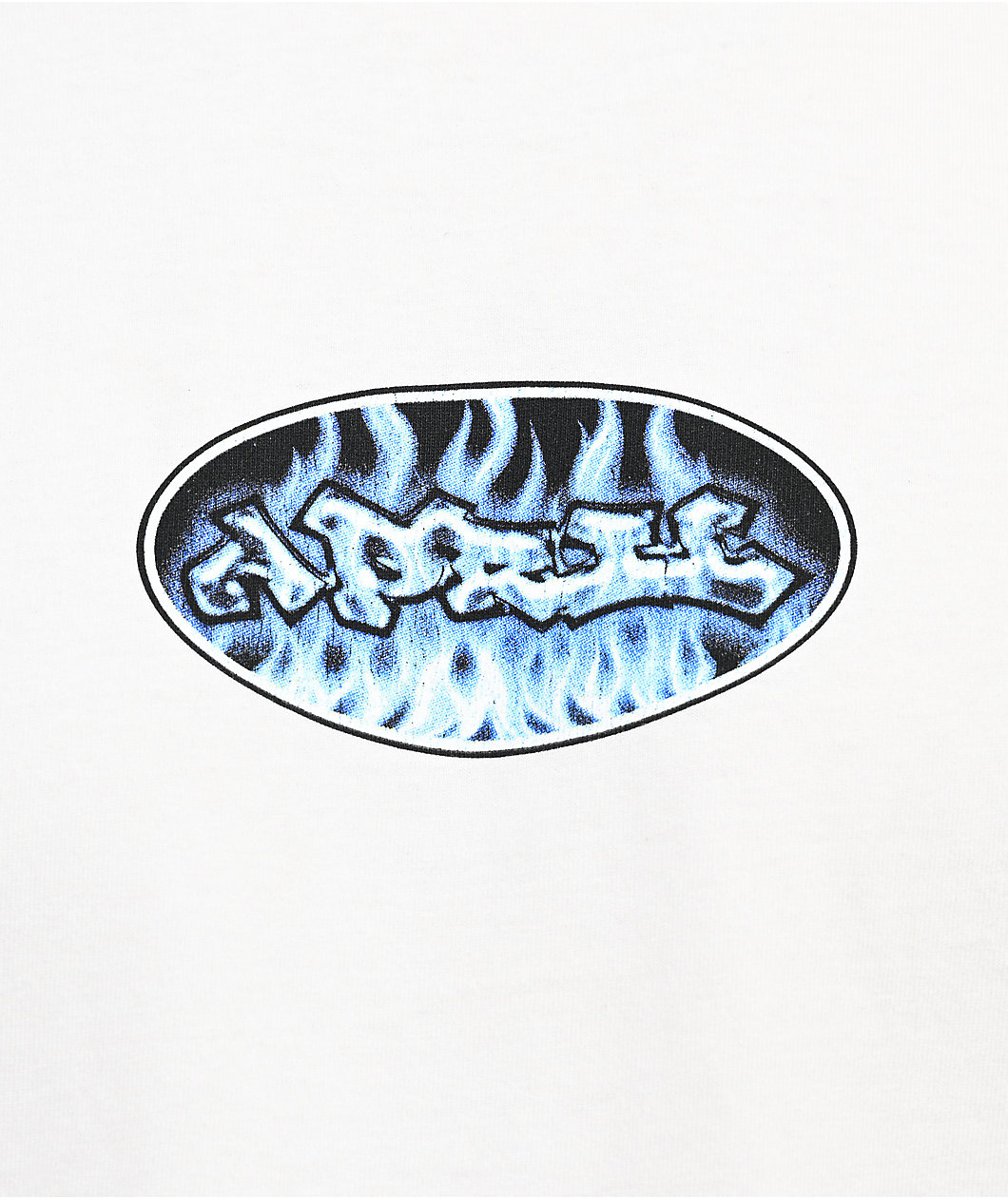 April Clear Flames White Boxy T-Shirt