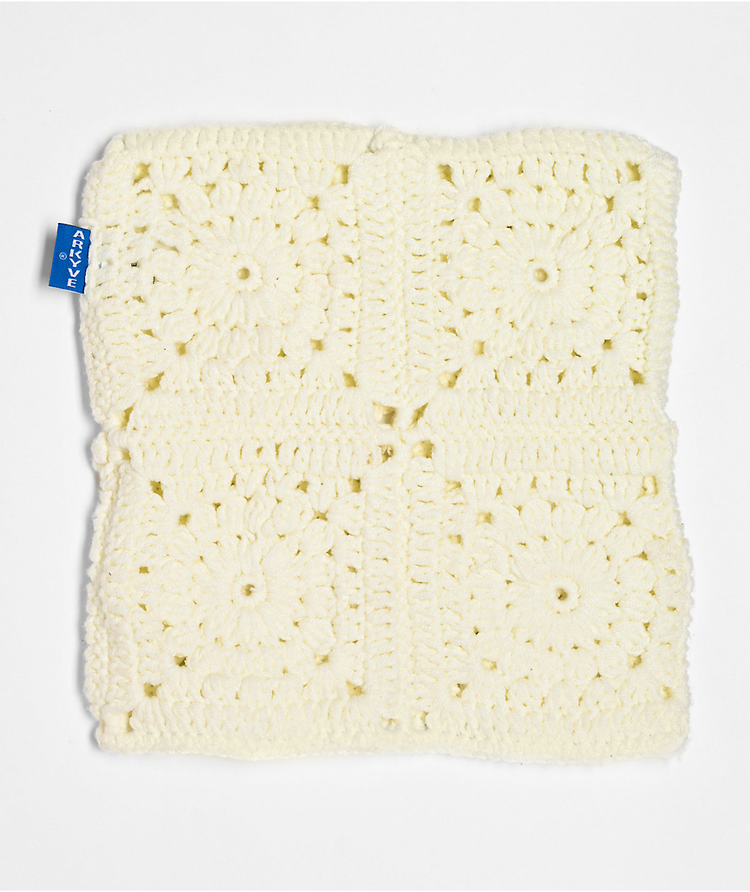 Arkyve Natural White Crochet Cat Beanie