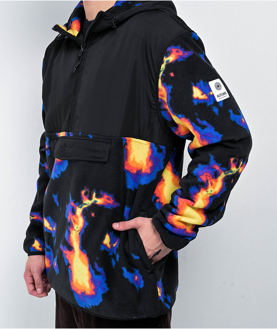 Autumn Horizon Doppler Half Zip Sherpa Hoodie