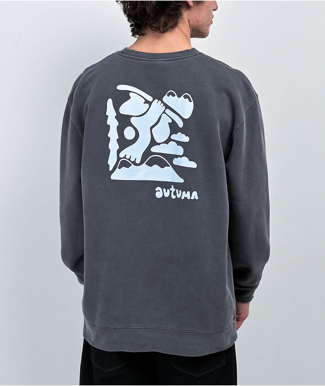 Autumn Peak Plant Grey Crewneck Sweatshirt