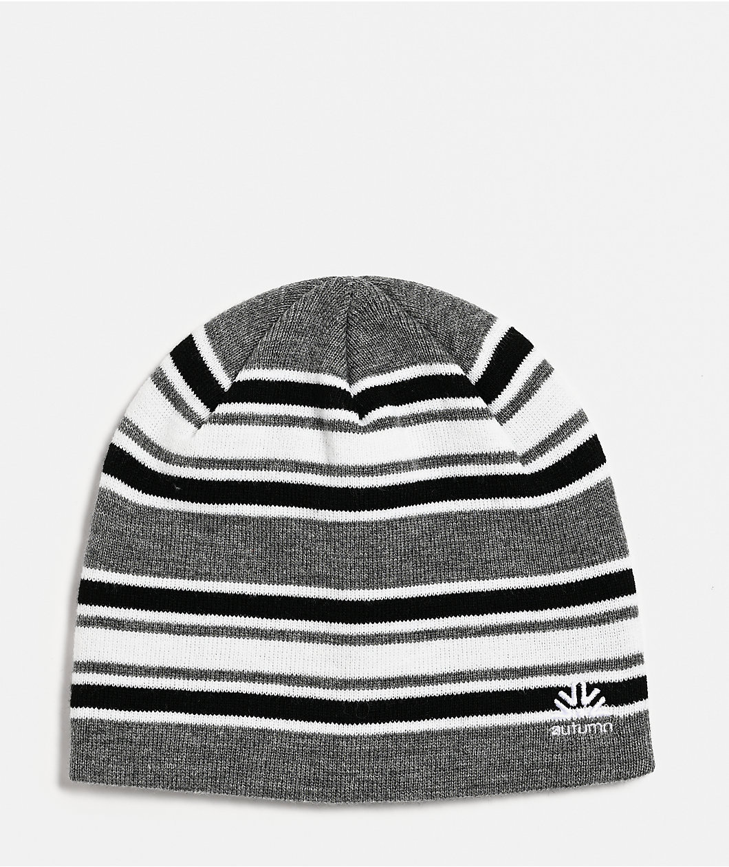 Autumn Warp Grey Stripe Skully Beanie