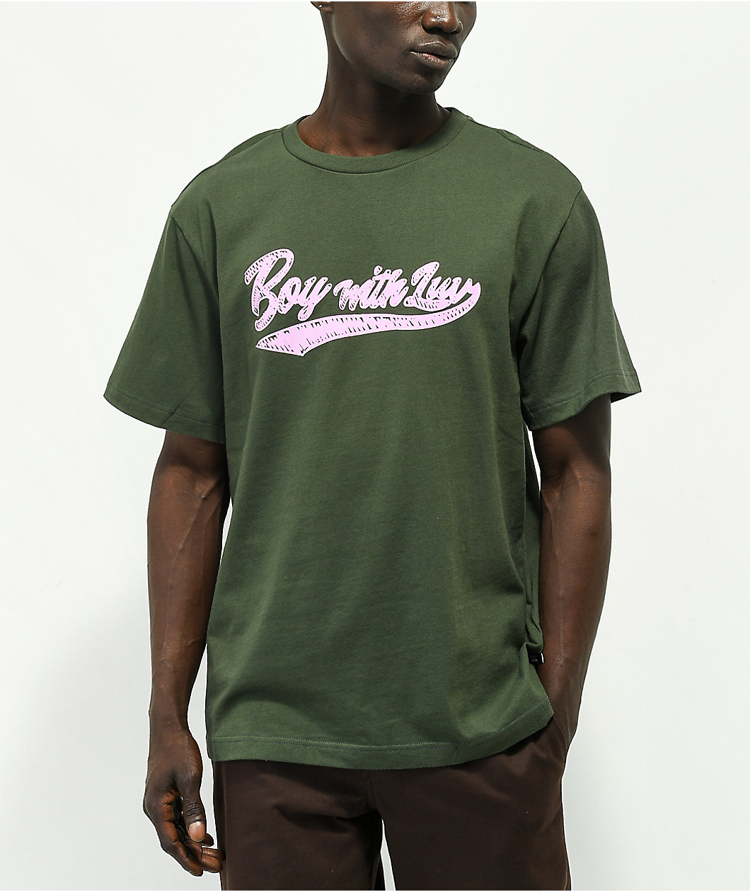 BTS Varsity Boy With Love Olive T-Shirt
