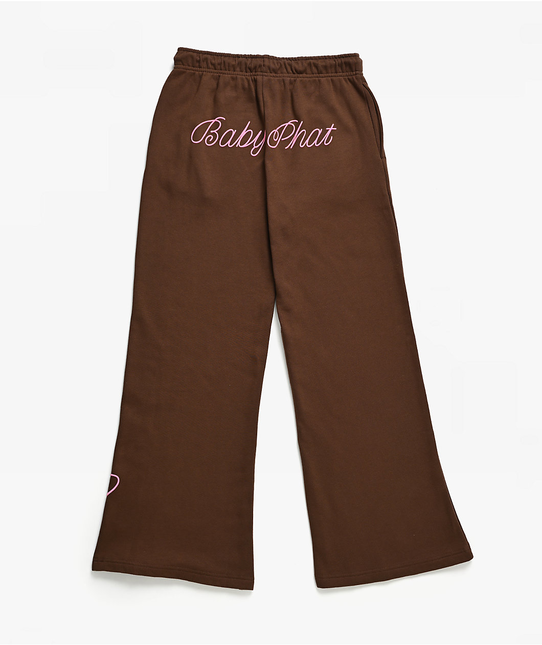 Baby Phat Script Cat Brown Wide Leg Sweatpants