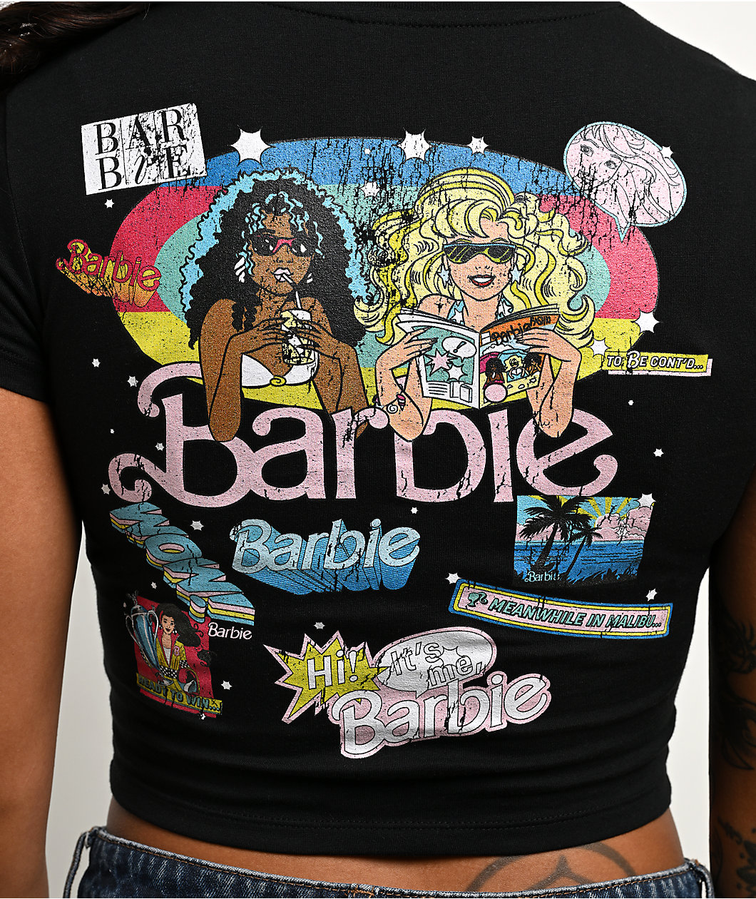 Barbie It's Me Black Crop T-Shirt