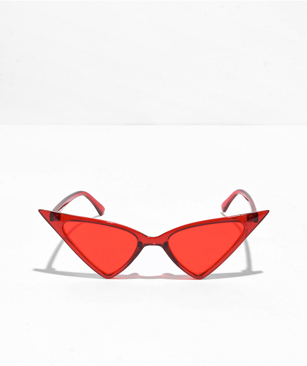 Basic Triangle Red Cat Eye Sunglasses