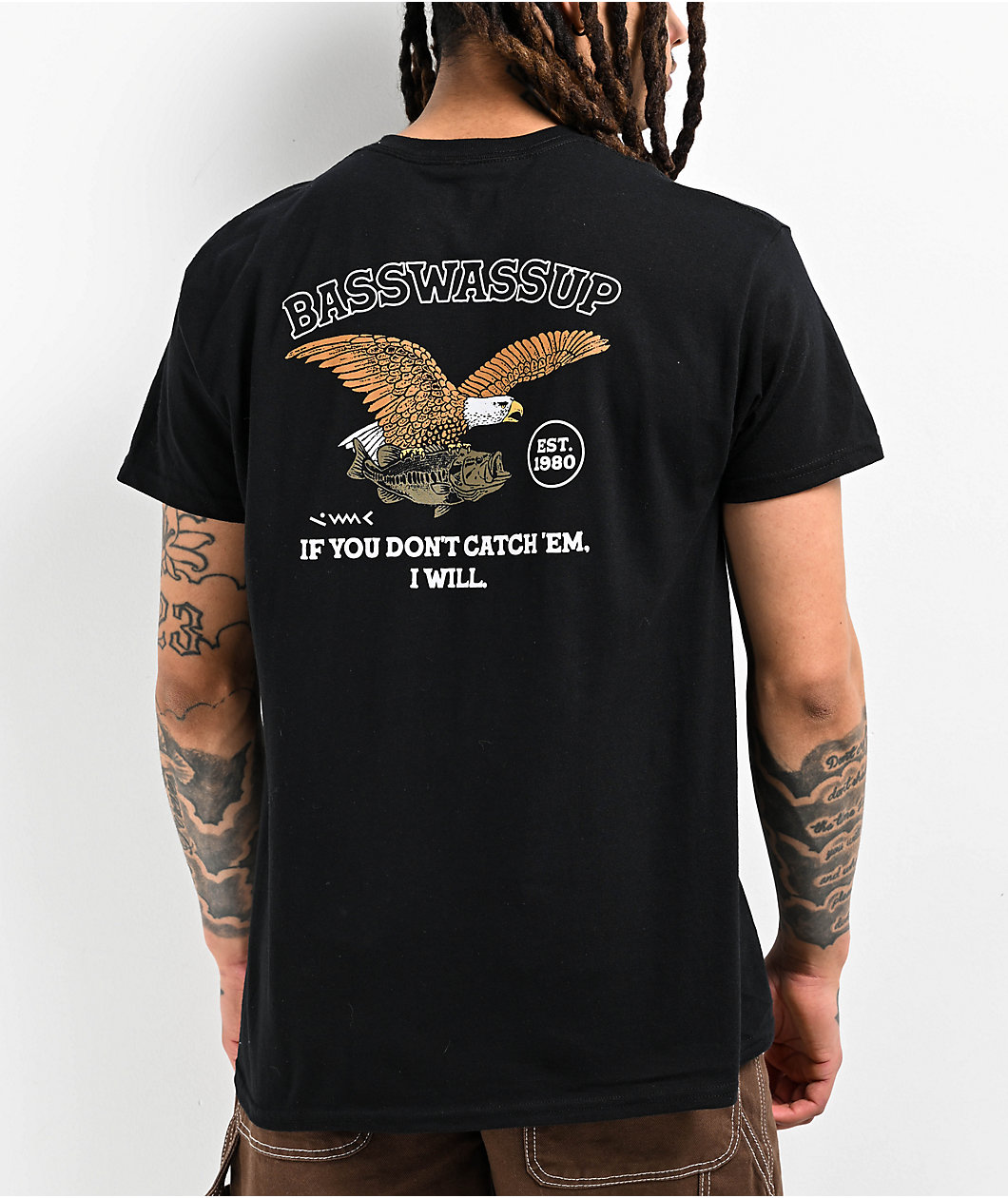 Basswassup Eagle Black T-Shirt