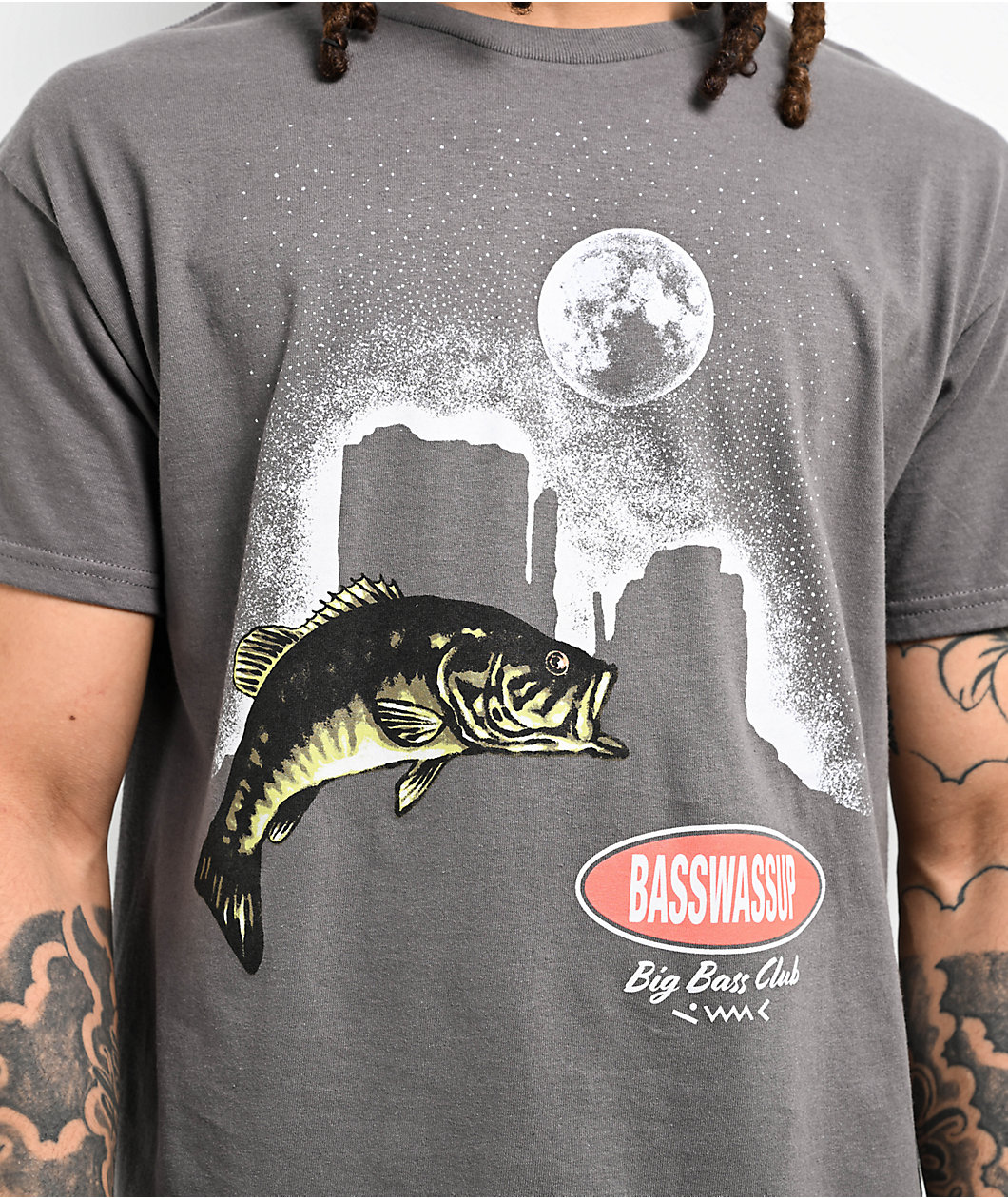 Basswassup Moonlit Charcoal T-Shirt