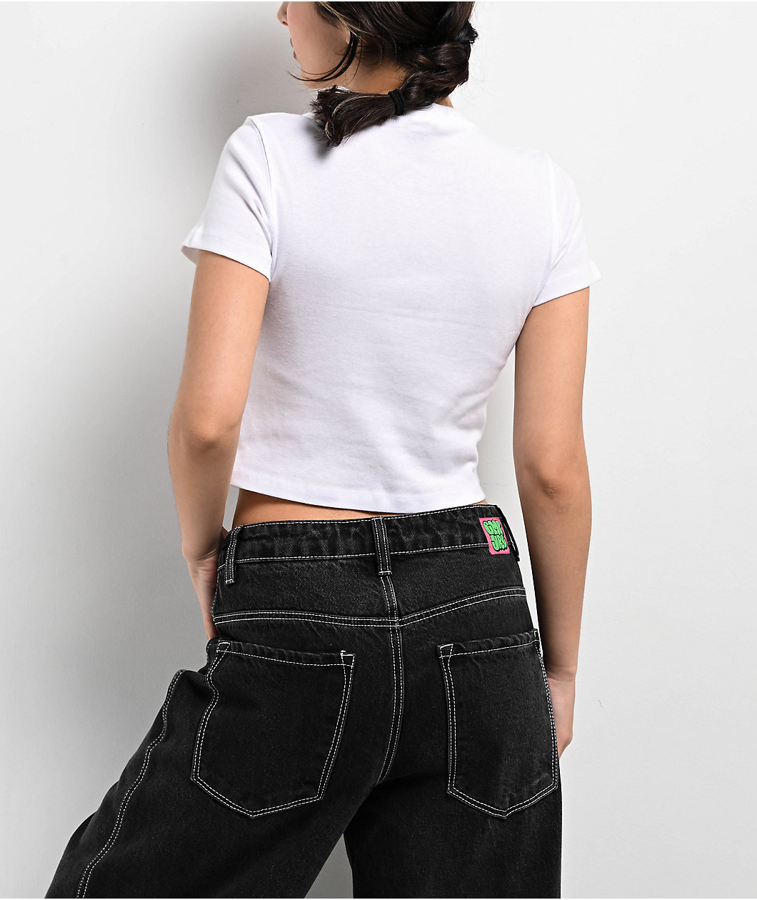 Bella Dona Not Your Hyna White Crop T-Shirt