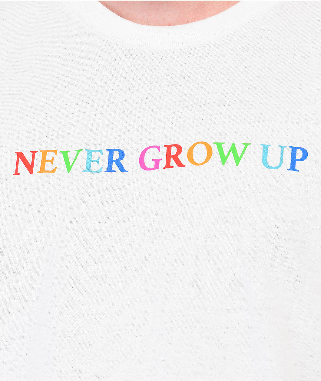Benitez by Baylen Levine Never Grow Up White T-Shirt