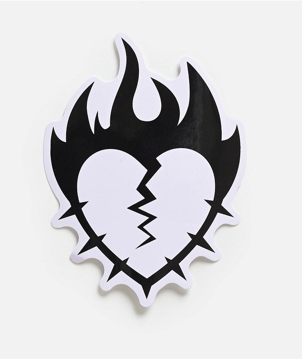 Beverly Hills Broken Hearts Spike Flames Heart Sticker