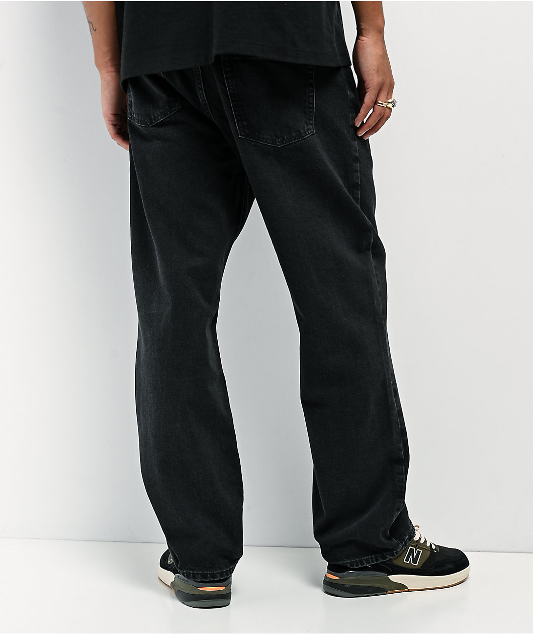 Beyond Medals Black Loose Straight Leg Jeans