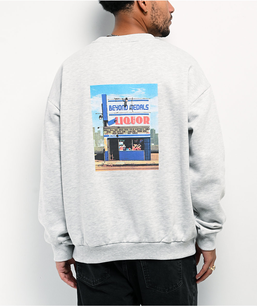 Beyond Medals Liquid Grey Crewneck Sweatshirt