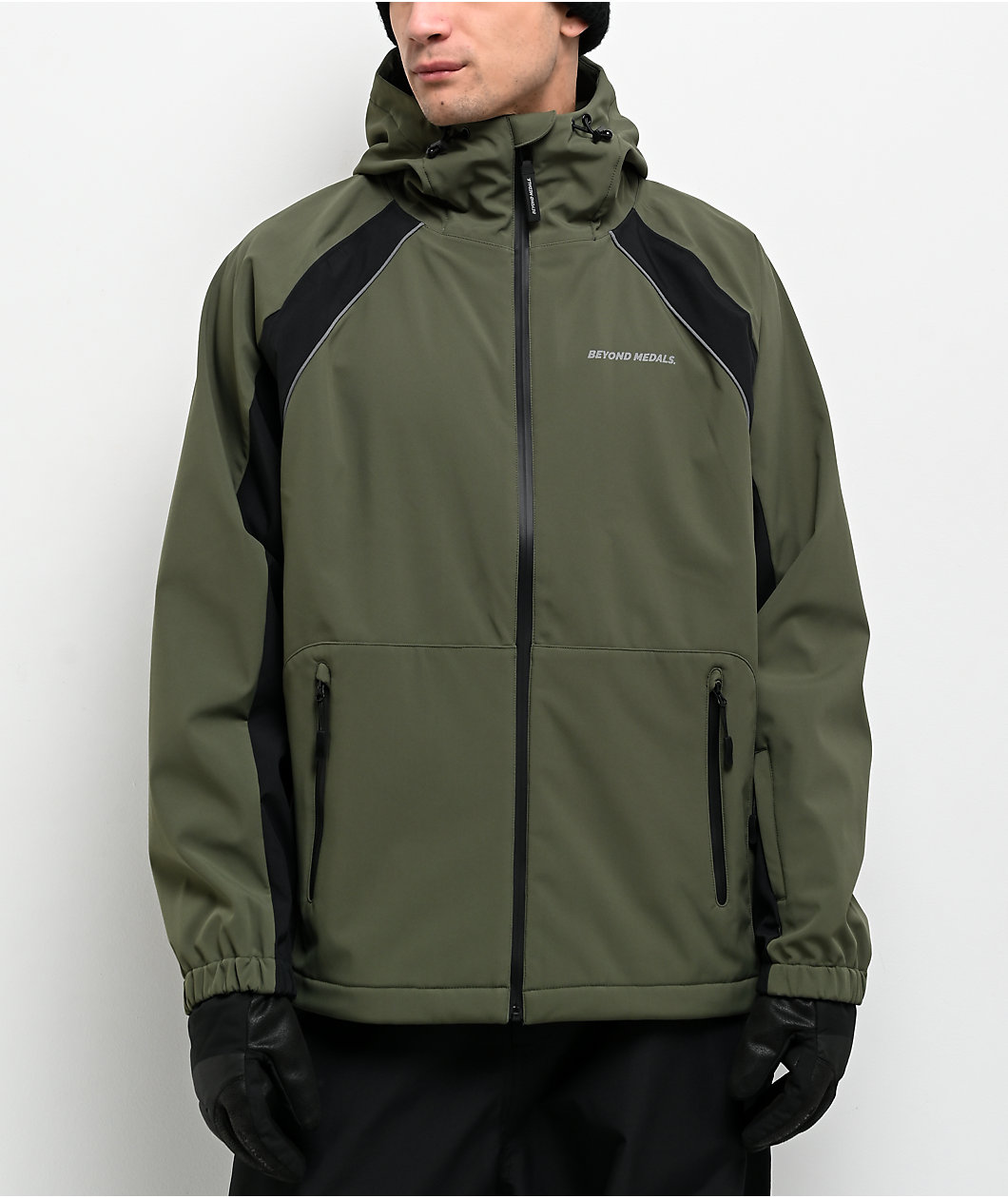 Beyond Medals Softshell Green & Black 5K Snowboard Jacket