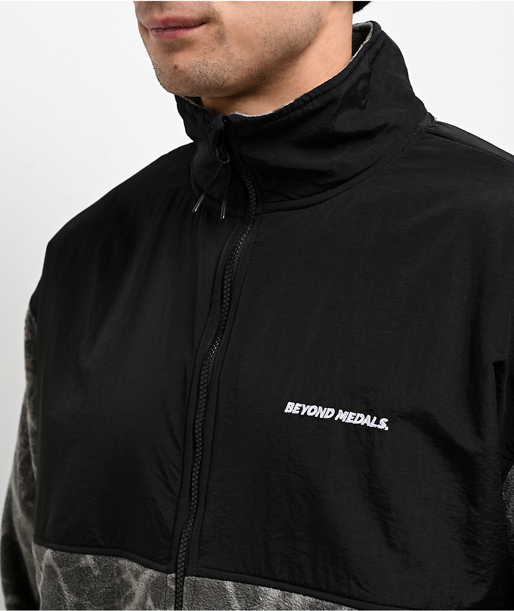 Beyond Medals Tech Grey Fleece Zip Jacket