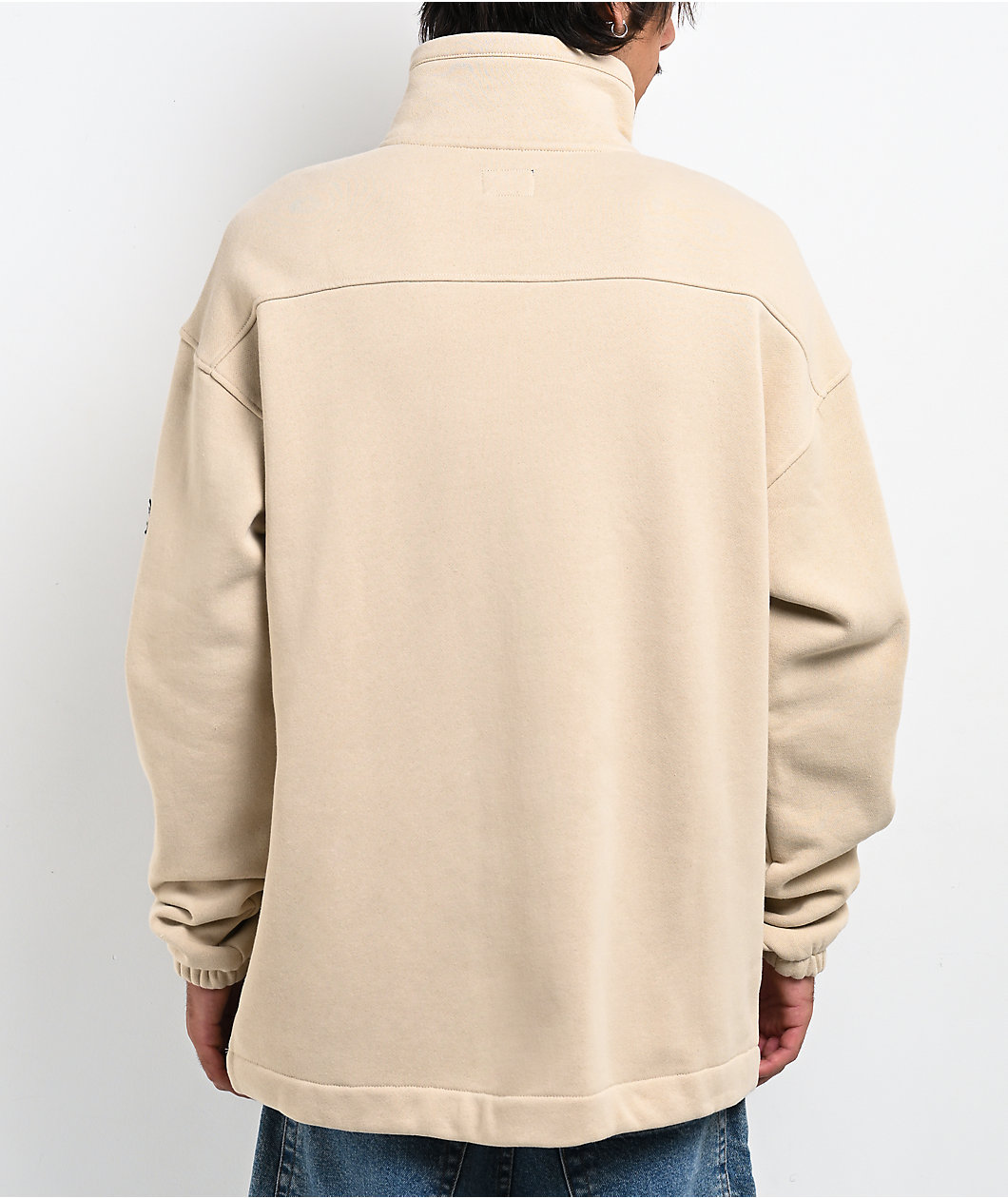 Billabong Bad Dog Beige Quarter Zip Sweatshirt