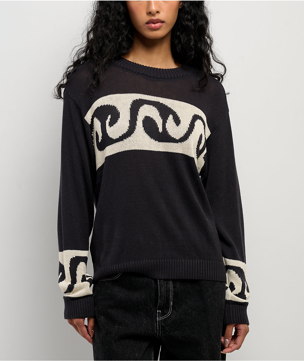 Billabong Wave Fade Black & White Sweater