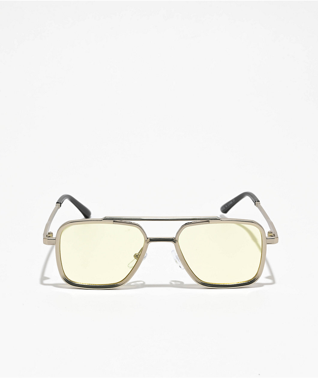 Bios Silver & Yellow Metal Pilot Sunglasses