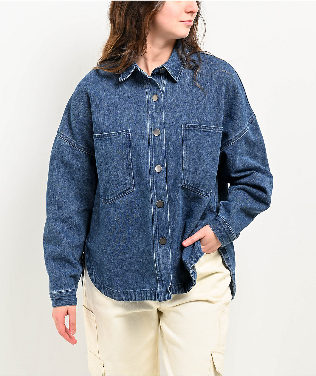 Blu Pepper Oversized Blue Denim Shacket