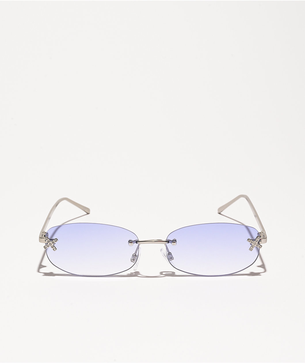 Blue Oval Wire Sunglasses
