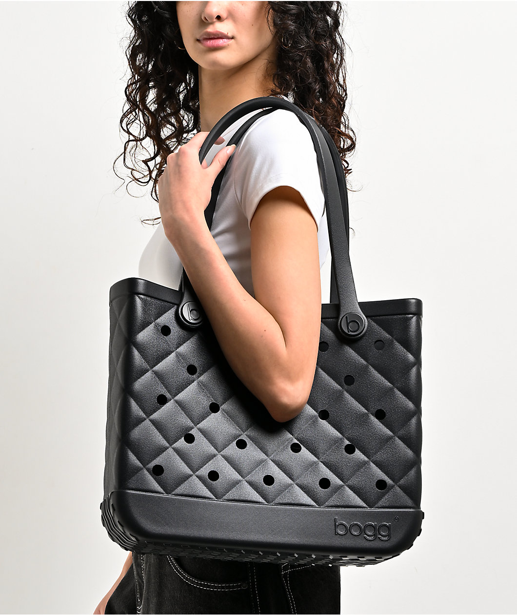 Bogg Baby Quilted Black Tote Bag