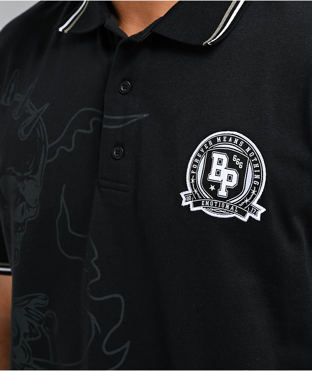 Boken Promises Ponder Black Polo Shirt