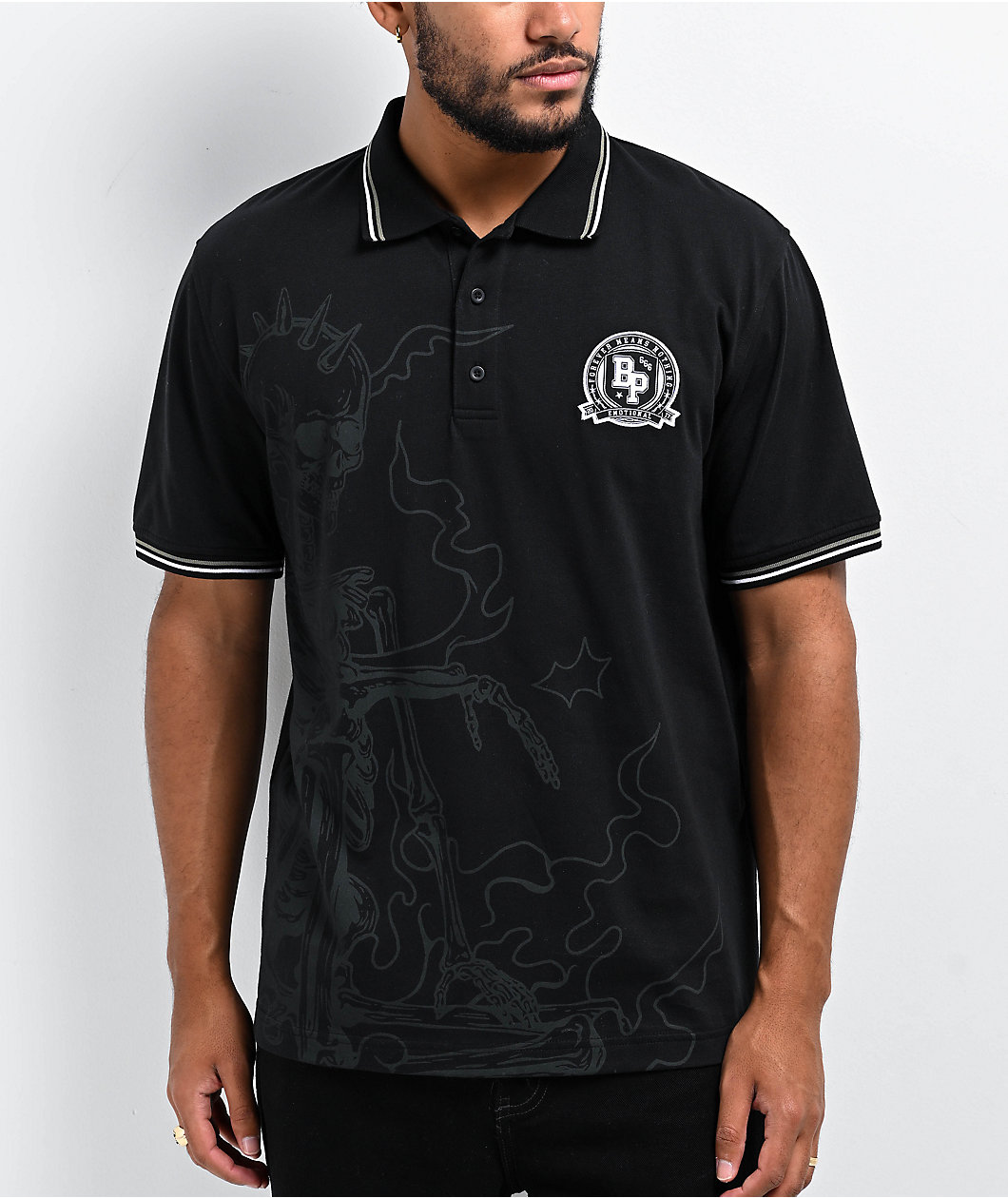 Boken Promises Ponder Black Polo Shirt