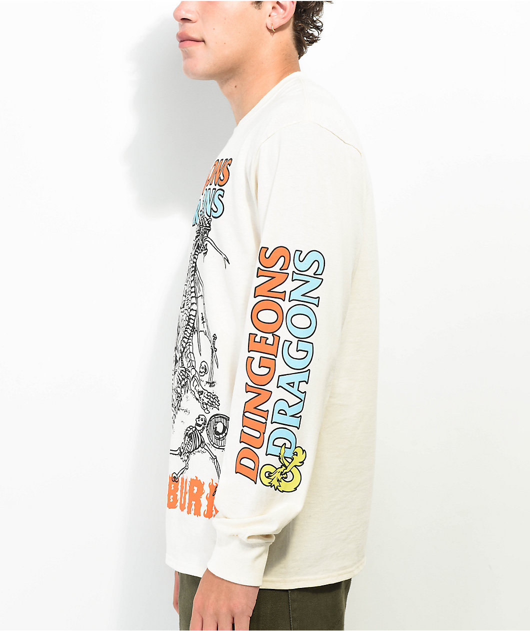 Boss Dog x Dungeons & Dragons Dragon Drawstring Natural Long Sleeve T-Shirt