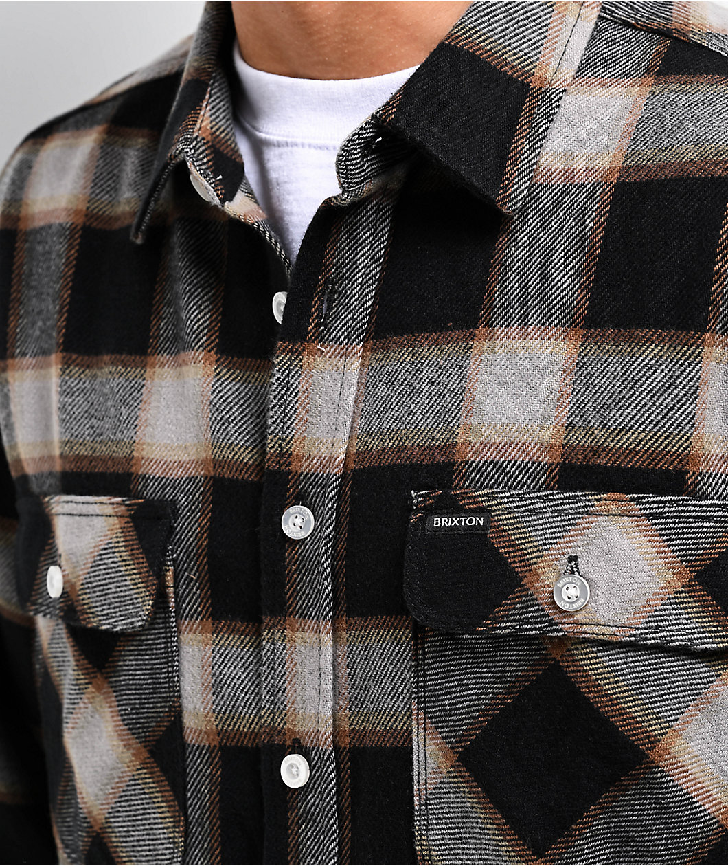 Brixton Bowery 20th Anniversary Black Flannel Shirt