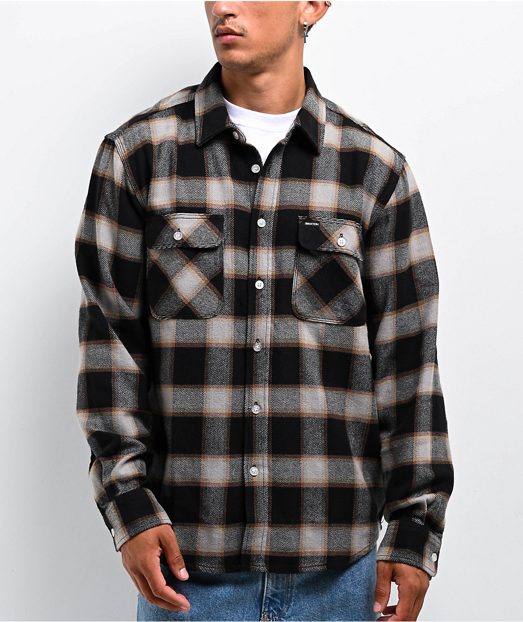 Brixton Bowery 20th Anniversary Black Flannel Shirt