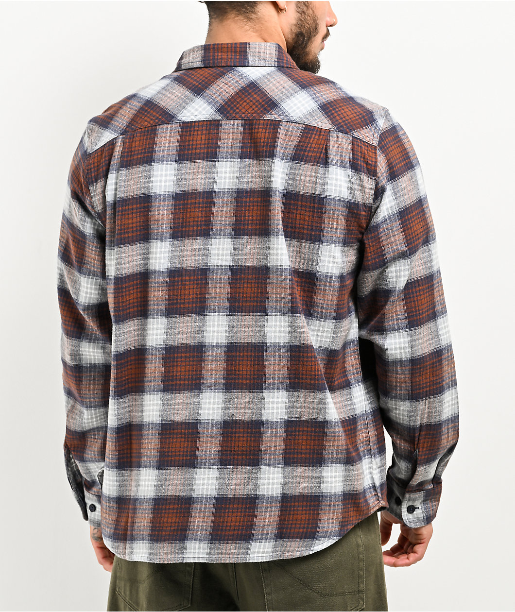 Brixton Bowery Lightweight Blue & Brown Flannel Shirt