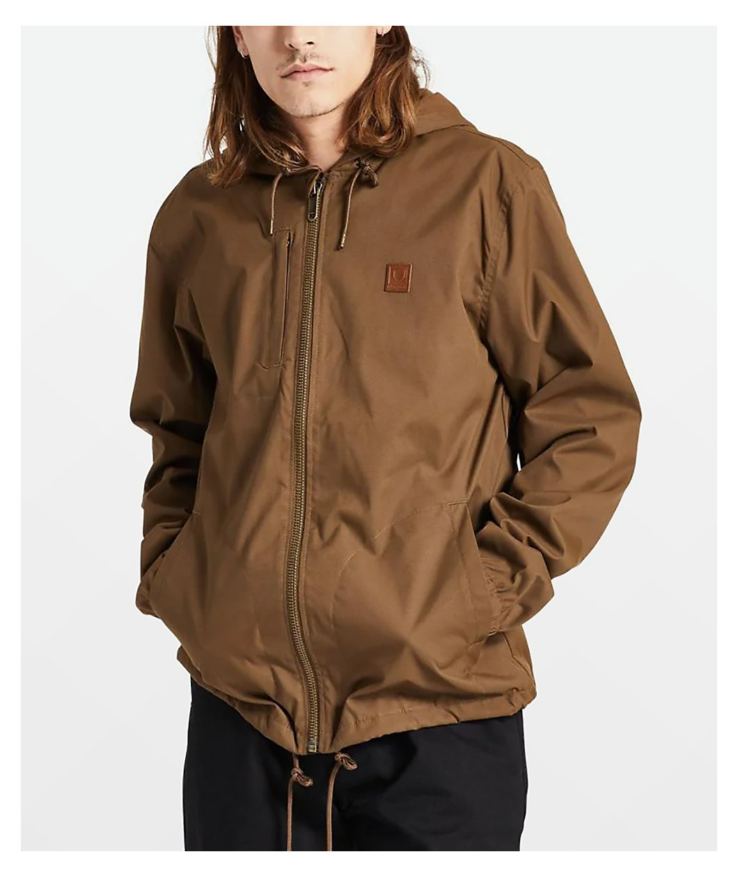 Brixton Claxton Beta Zip Brown Windbreaker Jacket