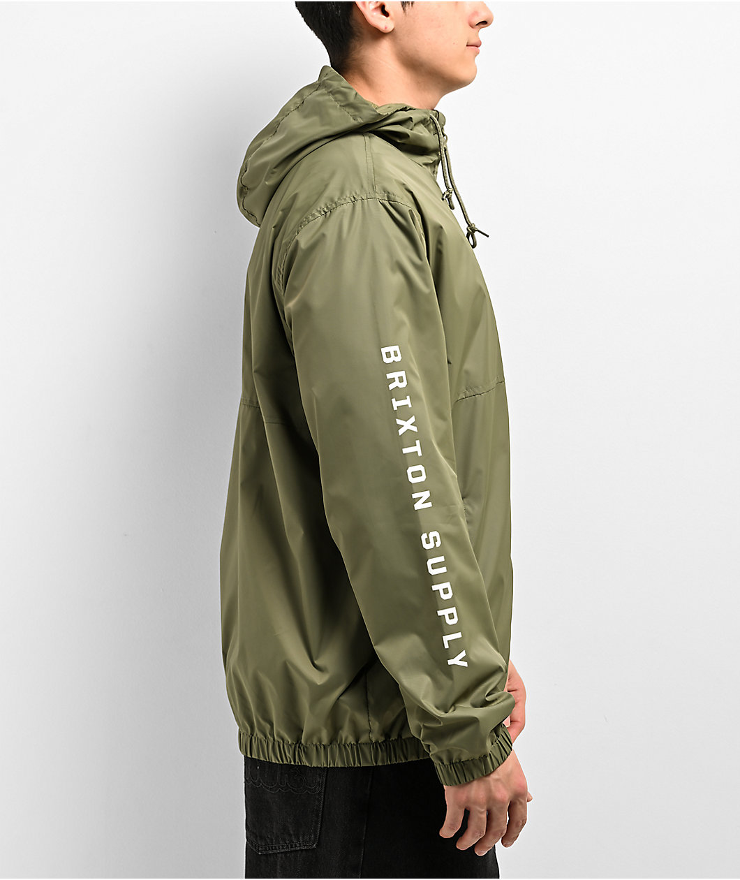 Brixton Claxton Crest Olive Windbreaker Jacket