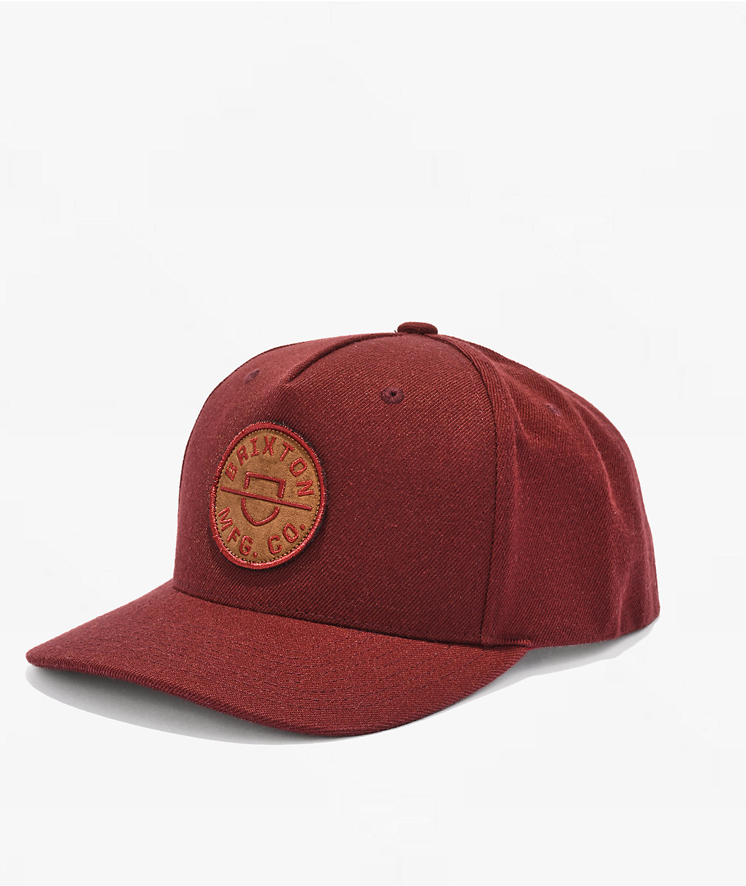 Brixton Crest Brick Red Snapback Hat