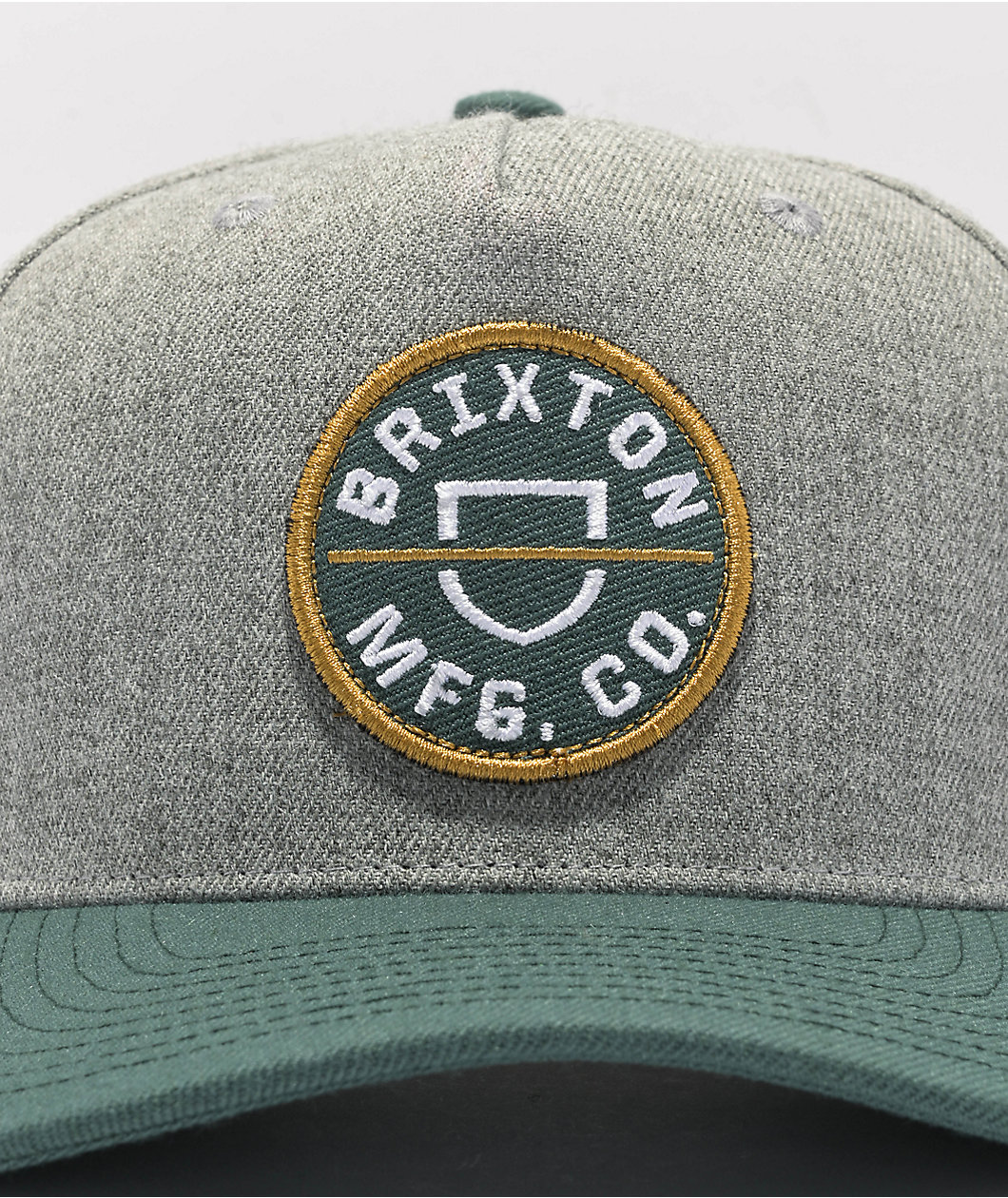 Brixton Crest Dark Heather & Dark Green Snapback Hat